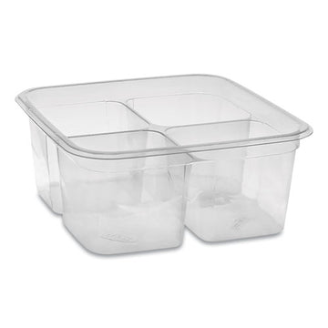 Pactiv Evergreen Earthchoice Pet Container Bases, 4-compartment, 32 Oz, 6.13 X 6.13 X 2.61, Clear, 360-carton freeshipping - TVN Wholesale